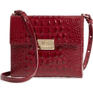 BRAHMIN Melbourne Manhattan Croc-Leather Crossbody